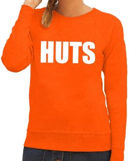 Bellatio Decorations Funny Huts sweater oranje dames L - Feesttruien