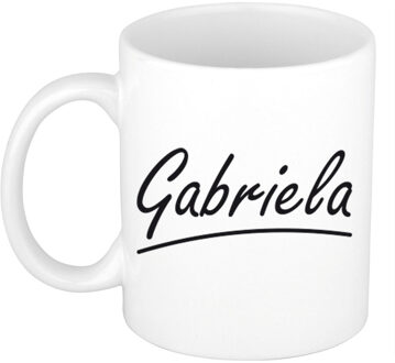 Bellatio Decorations Gabriela voornaam kado beker / mok sierlijke letters - gepersonaliseerde mok met naam - Naam mokken Multikleur