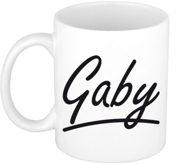 Bellatio Decorations Gaby voornaam kado beker / mok sierlijke letters - gepersonaliseerde mok met naam - Naam mokken Multikleur