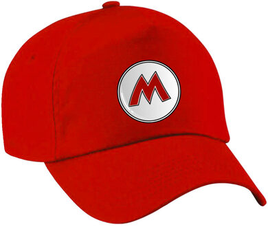 Bellatio Decorations Game verkleed pet - loodgieter Mario - rood - kinderen - unisex - carnaval/themafeest outfit