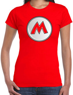 Bellatio Decorations Game verkleed t-shirt voor dames - loodgieter Mario - rood - carnaval/themafeest kostuum