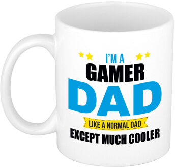 Bellatio Decorations Gamer dad mok / beker wit 300 ml - Cadeau mokken - Papa/ Vaderdag - feest mokken