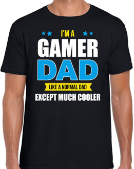 Bellatio Decorations Gamer dad normal except cooler cadeau t-shirt zwart voor heren - Vaderdagscadeaus 2XL