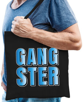 Bellatio Decorations Gangster fun tekst cadeau tas zwart heren