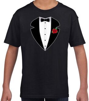 Bellatio Decorations Gangster / maffia pak kostuum t-shirt zwart voor kinderen