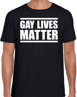 Bellatio Decorations Gay lives matter anti homo discriminatie t-shirt zwart voor heren M