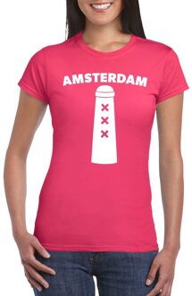 Bellatio Decorations Gay Pride Amsterdammertje shirt roze dames L