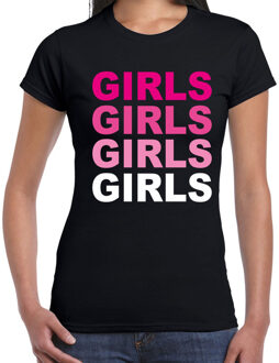 Bellatio Decorations Gay pride Girls tekst t-shirt zwart voor dames 2XL