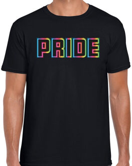 Bellatio Decorations Gay Pride t-shirt - heren - zwart - LHBTI 2XL - Feestshirts