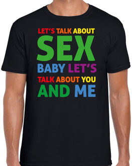 Bellatio Decorations Gay Pride t-shirt - heren - zwart - Talk about sex - LHBTI 2XL - Feestshirts