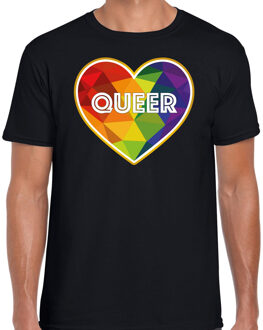 Bellatio Decorations Gay Pride t-shirt met tekst - heren - zwart - queer - LHBTIQ
