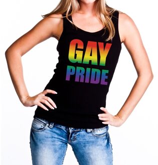 Bellatio Decorations Gay pride tanktop / mouwloos shirt zwart voor dames