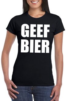 Bellatio Decorations Geef Bier dames T-shirt zwart 2XL