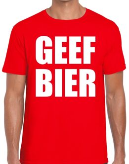 Bellatio Decorations Geef Bier heren T-shirt rood 2XL