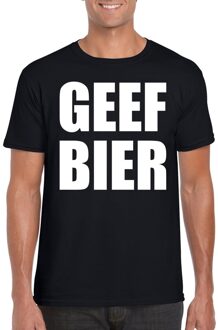 Bellatio Decorations Geef Bier heren T-shirt zwart