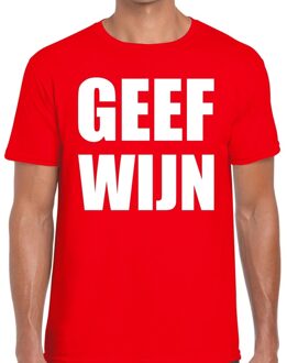 Bellatio Decorations Geef Wijn heren T-shirt rood 2XL