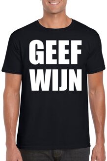 Bellatio Decorations Geef Wijn heren T-shirt zwart 2XL