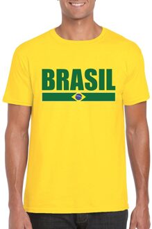 Bellatio Decorations Geel Brazilie supporter t-shirt voor heren 2XL