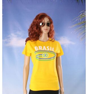 Bellatio Decorations Geel dames t-shirt brazilie l