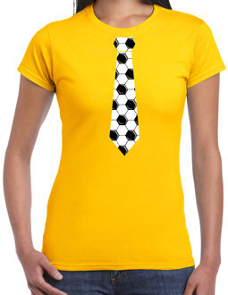 Bellatio Decorations Geel fan shirt / kleding voetbal stropdas EK/ WK voor dames 2XL - Feestshirts