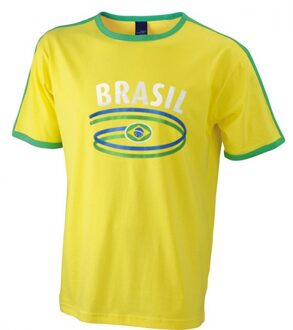 Bellatio Decorations Geel heren t-shirt brazilie 2xl