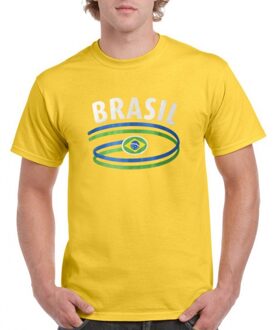 Bellatio Decorations Geel heren t-shirt brazilie l