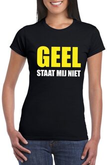 Bellatio Decorations Geel staat mij niet tekst t-shirt zwart voor dames