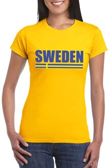 Bellatio Decorations Geel Zweden supporter t-shirt voor dames 2XL