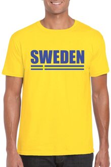 Bellatio Decorations Geel Zweden supporter t-shirt voor heren
