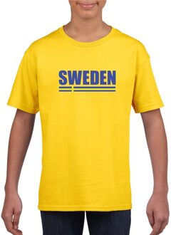 Bellatio Decorations Geel Zweden supporter t-shirt voor kinderen L (146-152)