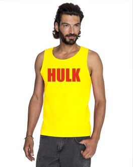 Bellatio Decorations Gele Hulk tanktop / hemdje met rode letters voor heren L