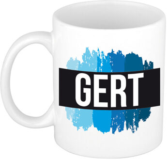 Bellatio Decorations Gert naam / voornaam kado beker / mok verfstrepen - Gepersonaliseerde mok met naam - Naam mokken Multikleur