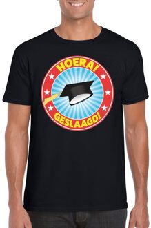 Bellatio Decorations Geslaagd t-shirt met afstudeerhoedje zwart heren