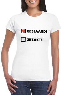 Bellatio Decorations Geslaagd t-shirt wit met afvinklijstje dames L - Feestshirts