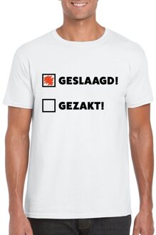 Bellatio Decorations Geslaagd t-shirt wit met afvinklijstje heren L - Feestshirts