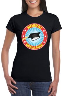 Bellatio Decorations Geslaagd t-shirt zwart met afstudeerhoedje dames L - Feestshirts