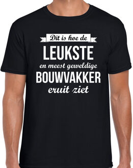 Bellatio Decorations Geweldige bouwvakker t-shirt / kleding zwart heren - cadeau shirt 2XL