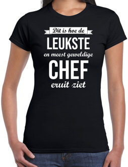 Bellatio Decorations Geweldige chef t-shirt / kleding zwart dames - cadeau shirt 2XL