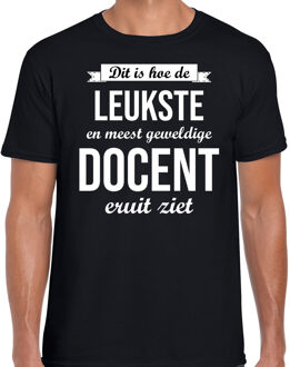 Bellatio Decorations Geweldige docent t-shirt / kleding zwart heren - cadeau shirt 2XL