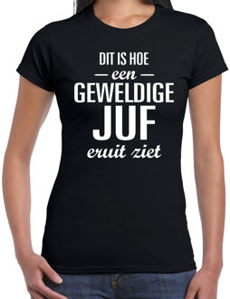 Bellatio Decorations Geweldige juf cadeau t-shirt zwart voor dames 2XL