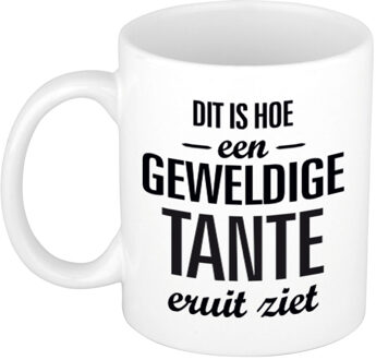 Bellatio Decorations Geweldige tante cadeau koffiemok / theebeker 300 ml - feest mokken Wit