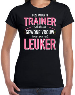 Bellatio Decorations Gewone vrouw / trainer cadeau t-shirt zwart voor dames 2XL