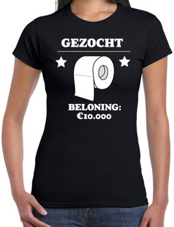 Bellatio Decorations Gezocht toiletpapier t-shirt zwart voor dames L