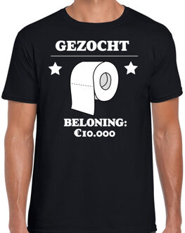 Bellatio Decorations Gezocht wc papier beloning 10.000 euro tekst t-shirt zwart heren L