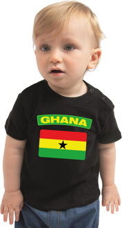 Bellatio Decorations Ghana landen shirtje met vlag zwart voor babys 62 (1-3 maanden)