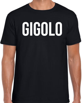 Bellatio Decorations Gigolo fun tekst  verkleed t-shirt zwart voor heren - carnaval / feest shirt kleding / kostuum XL
