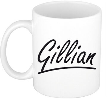 Bellatio Decorations Gillian voornaam kado beker / mok sierlijke letters - gepersonaliseerde mok met naam - Naam mokken Multikleur