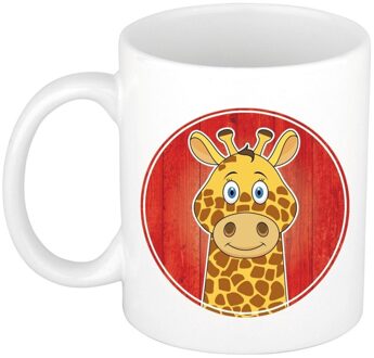 Bellatio Decorations Giraffe dieren mok / beker van keramiek 300 ml - Bekers Multikleur