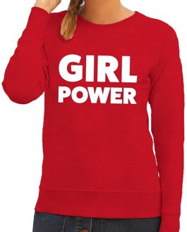 Bellatio Decorations Girl Power tekst sweater rood voor dames XS