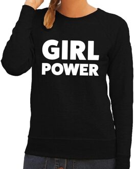 Bellatio Decorations Girl Power tekst sweater zwart voor dames 2XL